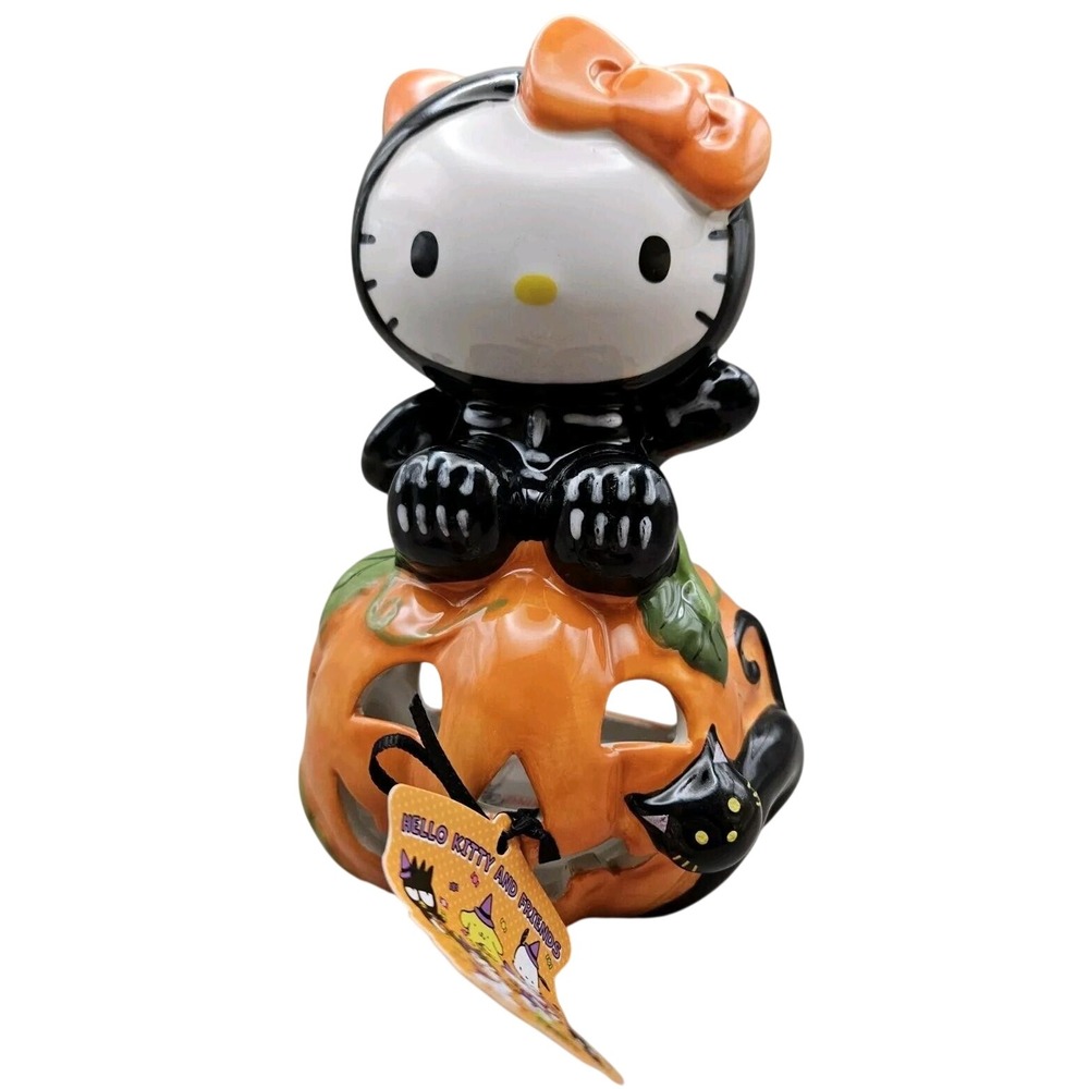 Hello Kitty HK Skeleton‎ On Halloween Pumpkin Blue Sky